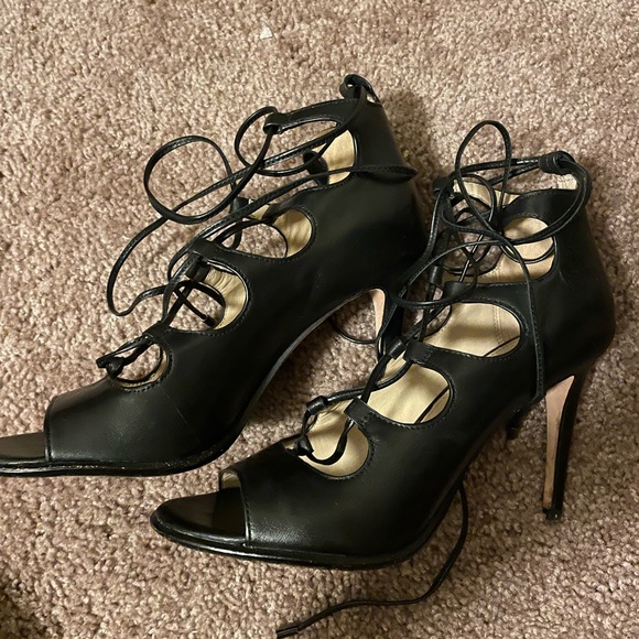 Coach Black Kira Lace Up Sandals Pumps - Picture 3 of 4
